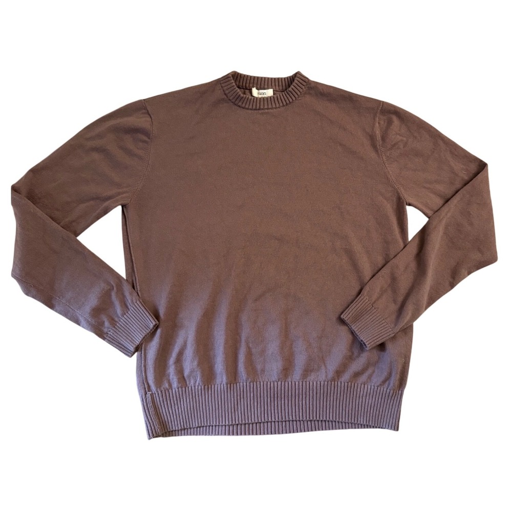 VUORI Fluent Sweater organic cotton cashmere long sleeve  men size M Huckleberry